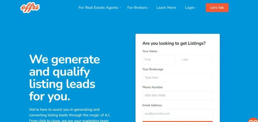 Offrs - Lead Generation Tools for Real Estate