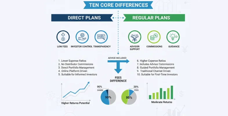 Ten Core Differences Between Direct and Regular Plans-Direct vs Regular Mutual Fund