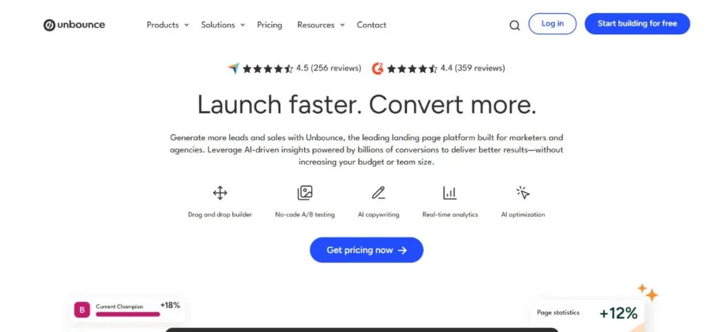 Unbounce - AB Testing Tools
