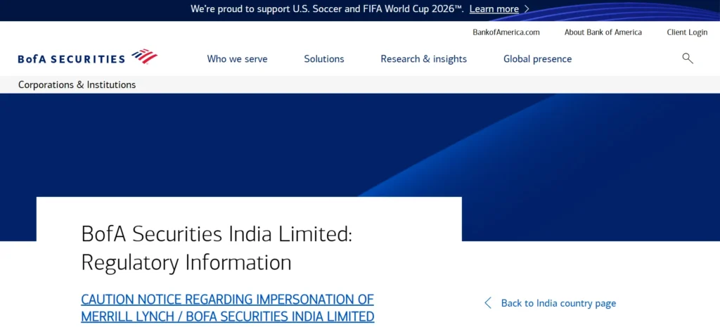BofA Securities - Investment Banking Company in India