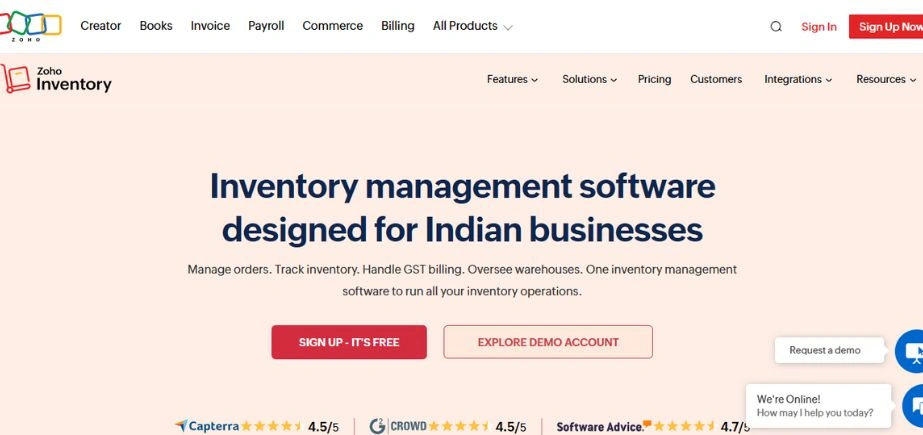 Zoho Inventory - Inventory Management Software