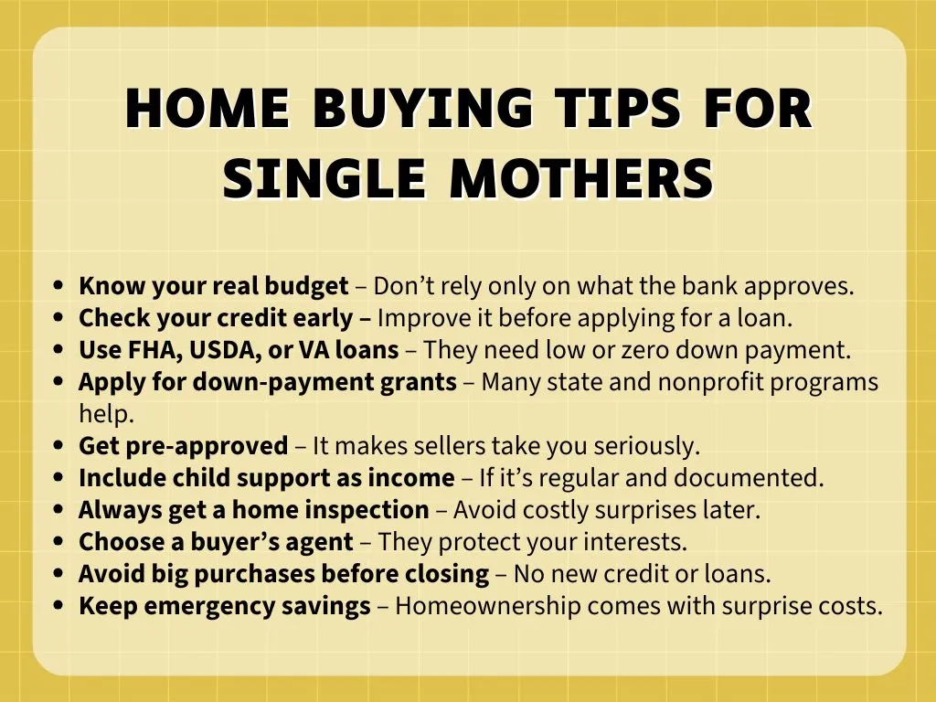 Home Buying Tips for Single Mothers in USA