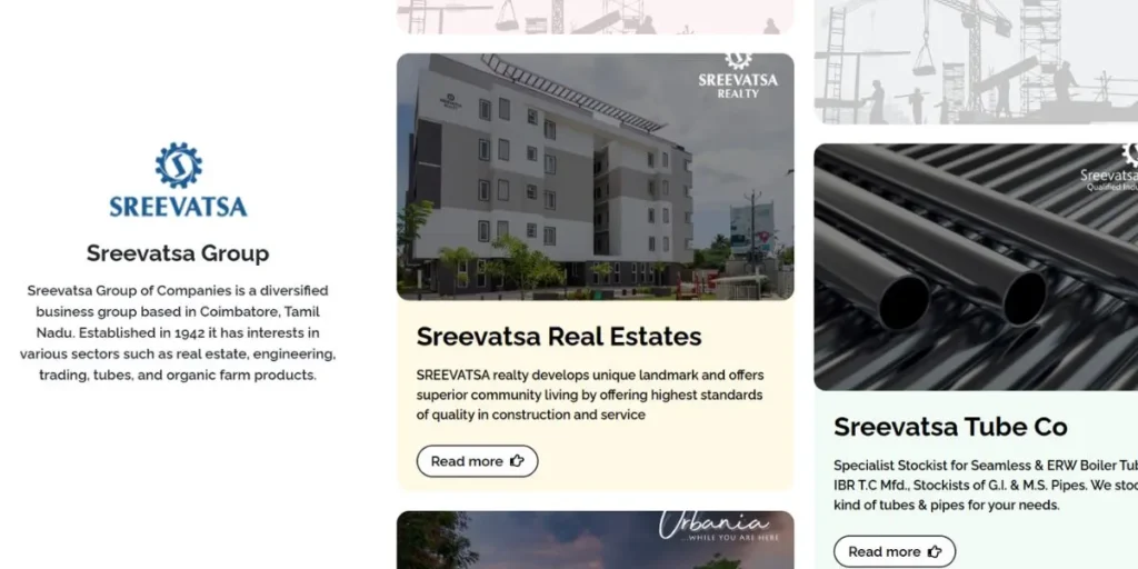 Sreevatsa Real Estates Pvt Ltd - Construction Companies in Coimbatore