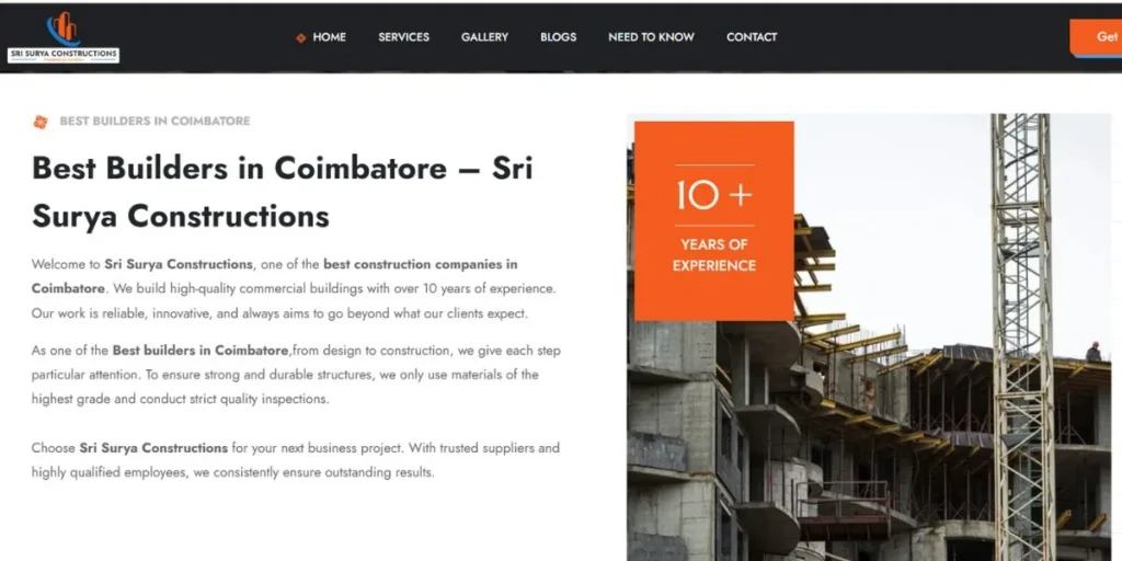 Sri Surya Constructions - Construction Companies in Coimbatore