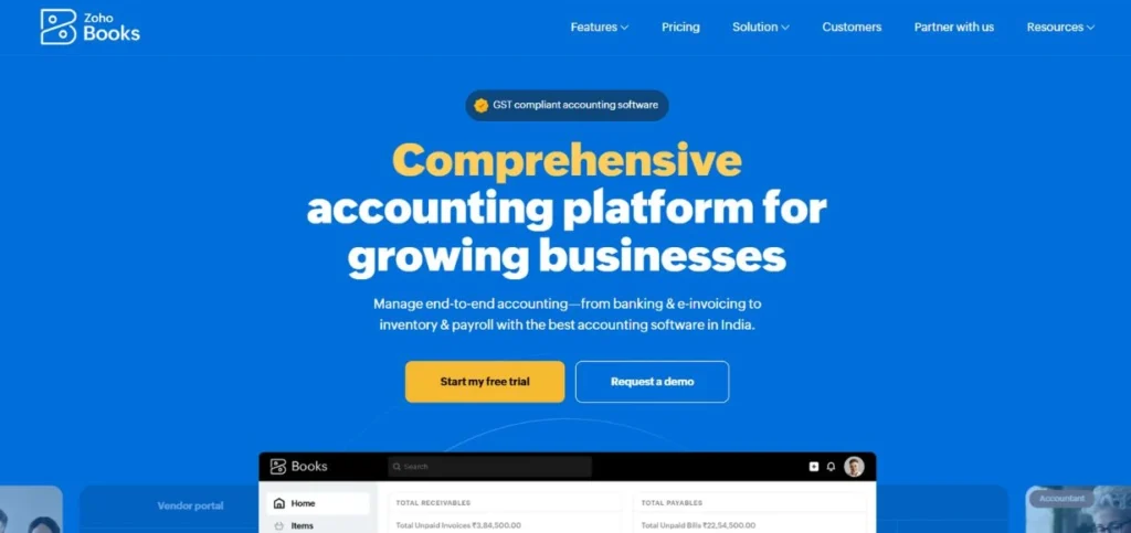 Zoho Books - Best Accounting Software for Real Estate Business