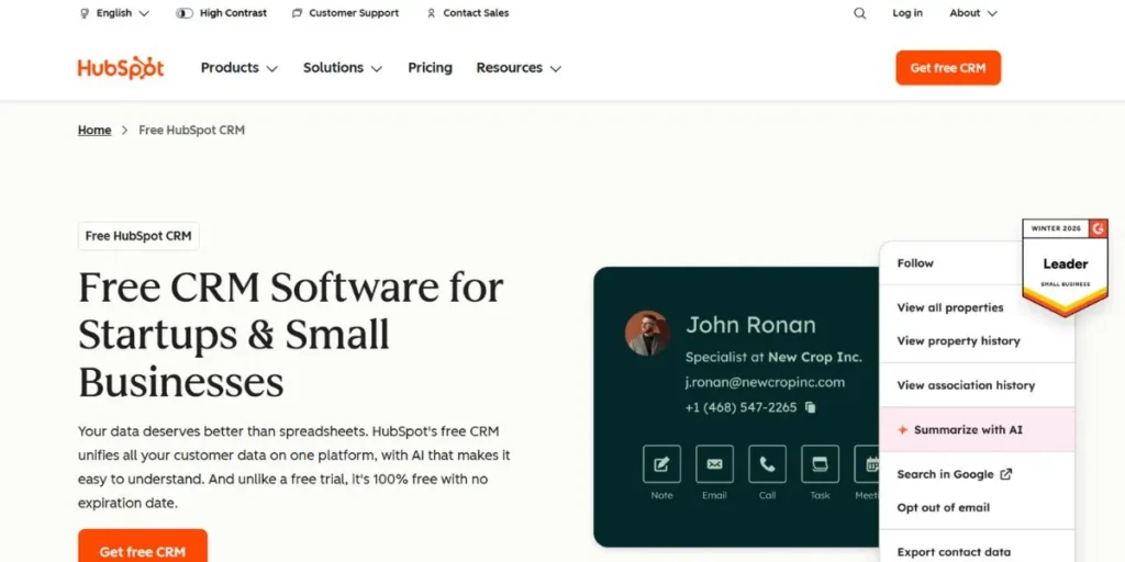 HubSpot CRM - Commercial Real Estate CRM Software