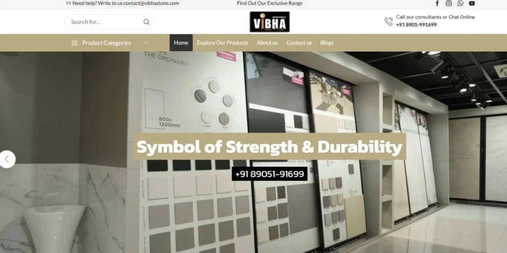 Vibha Stones Pooja Ceramics - Best Tiles Company In India